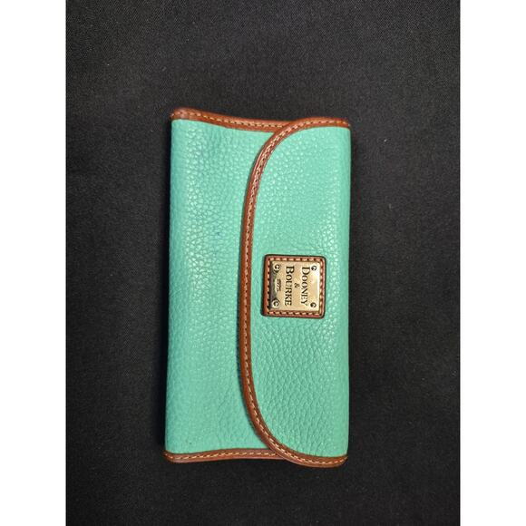 Dooney & Bourke Pebble Grain Crossbody Purse, Green Leather With Matching Clutch - Picture 11 of 16